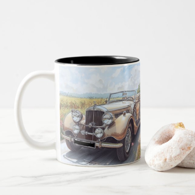 AUTO CAR DESIGN ZWEIFARBIGE TASSE (Mit Donut)