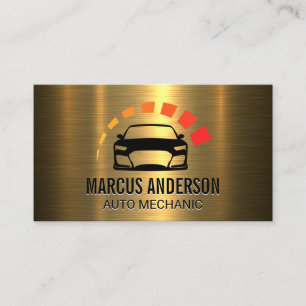 Auto Car Logo   Gold Metallic Visitenkarte