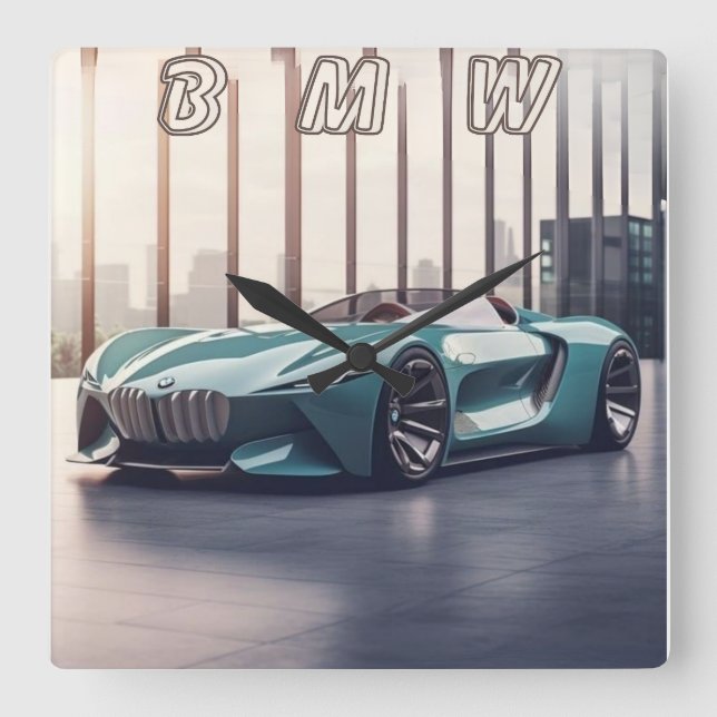 AUTO CAR QUADRATISCHE WANDUHR (Vorderseite)