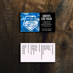Auto Car Wash Logo   Seifenblasen Visitenkarte
