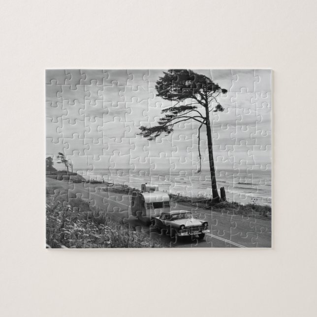 Auto, das Anhänger zieht Puzzle (Horizontal)