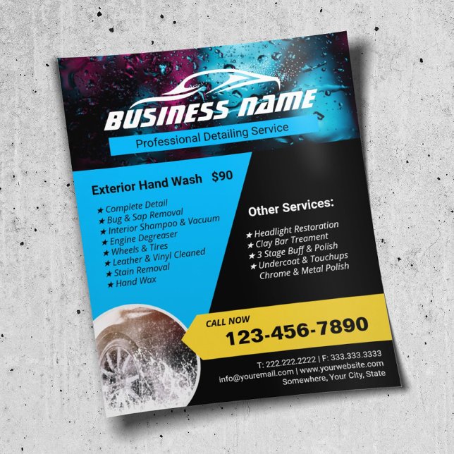 Auto, das die Reinigung moderner Autos regelt Flyer (Von Creator hochgeladen)