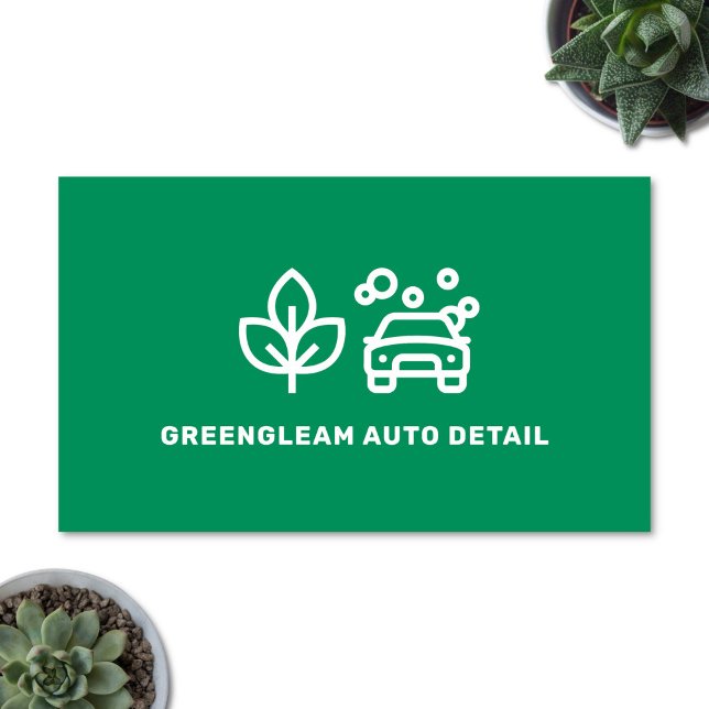 Auto Detail Car Wash Valeting Öko Green Visitenkarte (Auto detail business card)