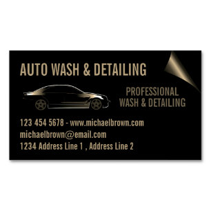 Auto-Detail-Reinigungswäsche Gold Magnetische Visitenkarte