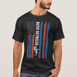 Auto Detailer USA Flag Car Detailing Car Details T-Shirt