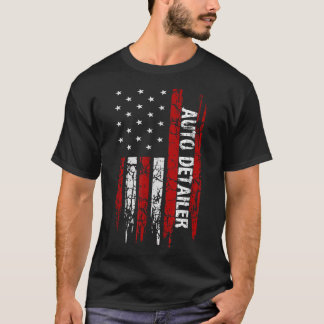 Auto Detailer USA Flag Vehicle Car Detailing T-Shirt