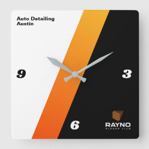 Auto Detailing Austin Quadratische Wanduhr