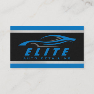 Auto-Detailing Auto-Spa moderne schwarze blaue Aut Visitenkarte