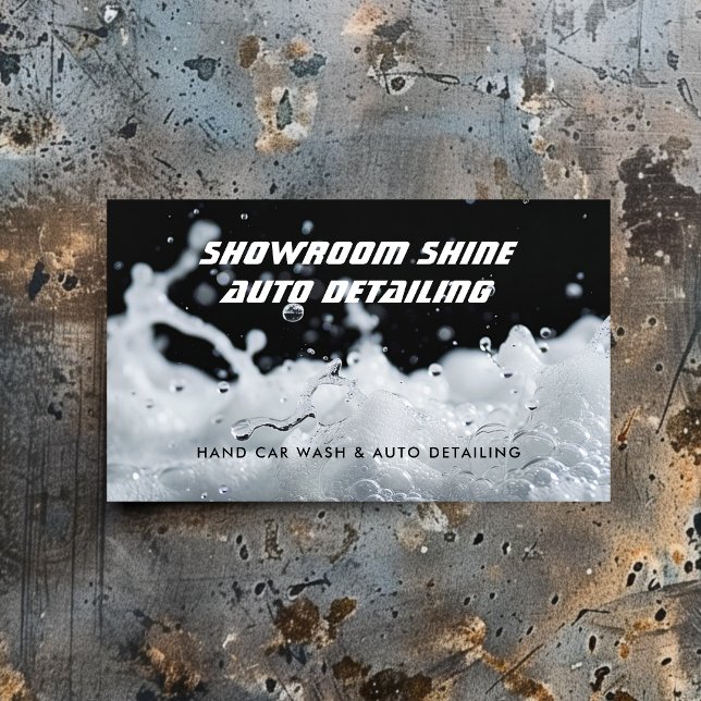 Auto Detailing Automotive Car Wash Clearing Black Visitenkarte (Von Creator hochgeladen)