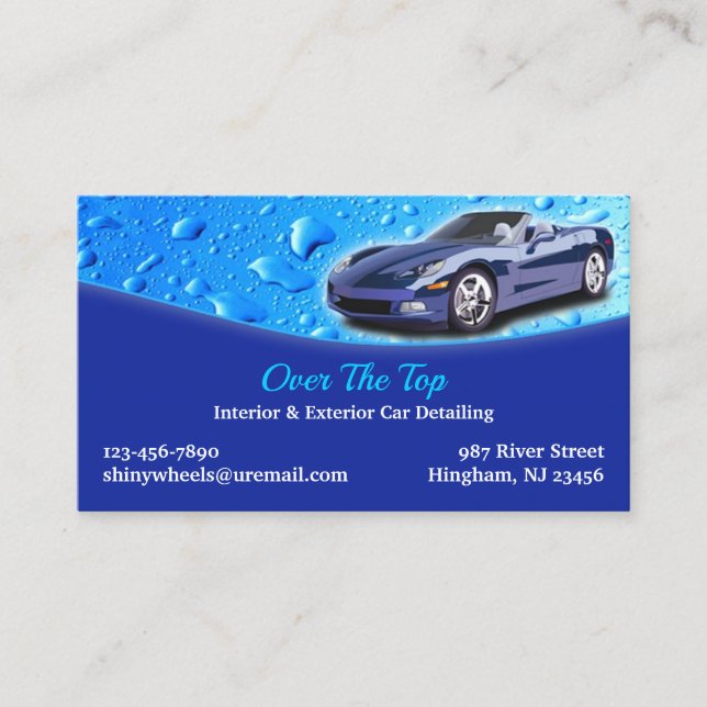 Auto Detailing Business Card Template Visitenkarte (Vorderseite)