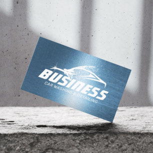 Auto Detailing Car Wash Automotive Royal Blue Visitenkarte