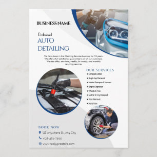 Auto Detailing Clearing Service Business Flyer Einladung