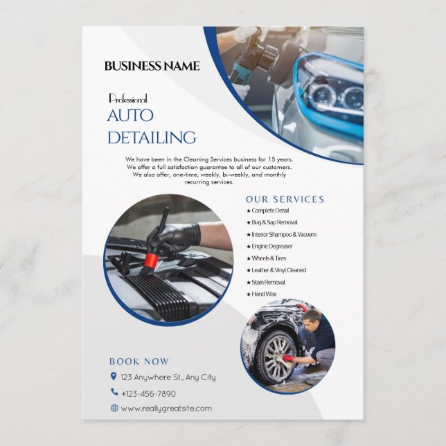 Auto Detailing Clearing Service Business Flyer Einladung (Vorderseite)