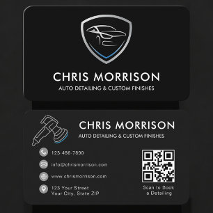 Auto-Detailing-Services Logo QR-Code Visitenkarte