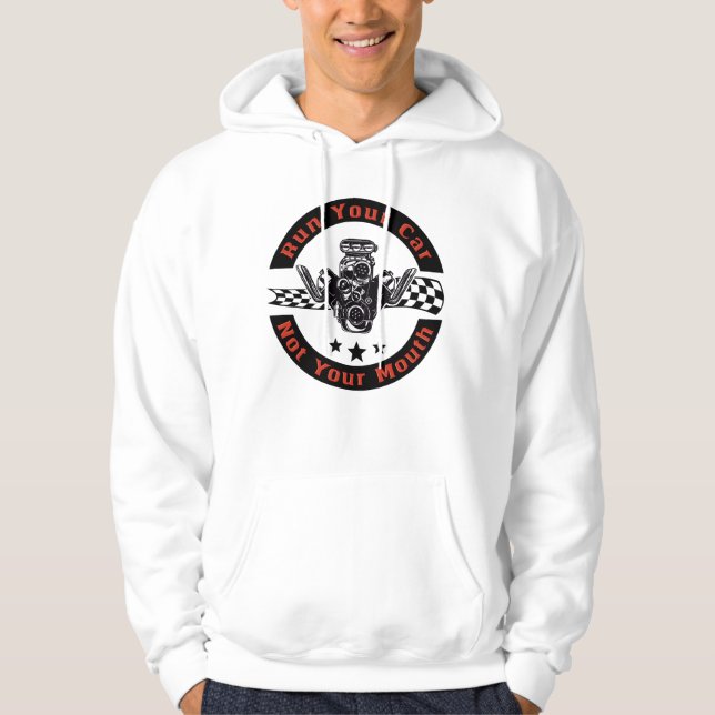 Auto-Drag Racing Fan Rennauto V8 Mechanik Hoodie (Vorderseite)