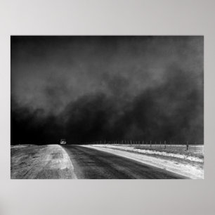 Auto-Fahren der TexasPanhandle im Trockengebiet Poster