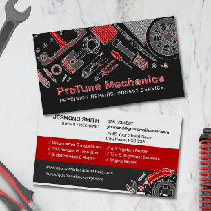 Auto-Fahrzeugreparatur - Automechaniker Visitenkarte