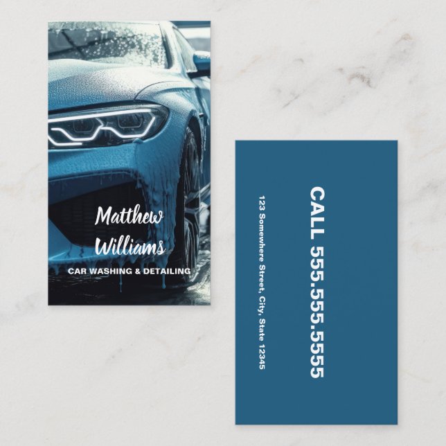 Auto für Autowäsche im Detail Visitenkarte (Vorne/Hinten)