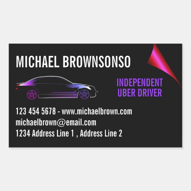 Auto für den Fahrer Rechteckiger Aufkleber (Vorderseite)