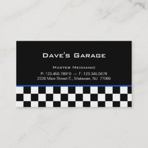 Auto-Garage-Geschäftskarte Racing Blau Visitenkarte