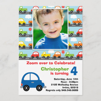 Auto-Geburtstags-Party Einladung