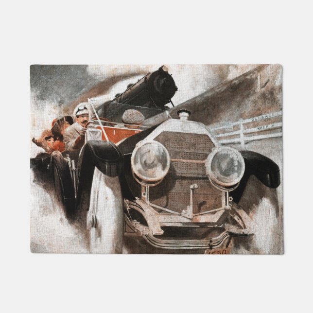 Auto gegen Zug von William Harnden Foster Fußmatte (Vorderseite)