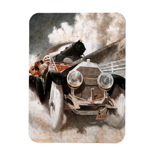 Auto gegen Zug von William Harnden Foster Magnet (Vertikal)