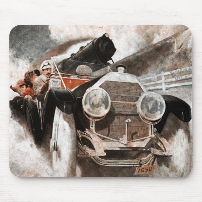 Auto gegen Zug von William Harnden Foster Mousepad (Vorne)