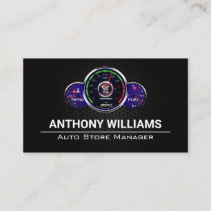 Auto-Geschwindigkeitsmesser   Metallisches Kohlens Visitenkarte