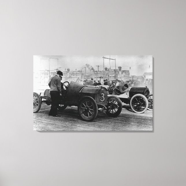 Auto-Geschwindigkeitsszenarien für zwischenstaatli Leinwanddruck (Vorderseite)