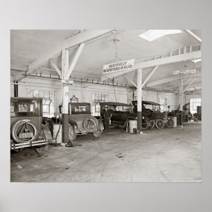 Auto Händler Repair Shop, 1926. Vintages Foto Poster