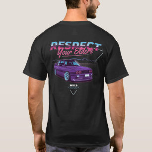 Auto Illustration E30 Respekt vor den Älteren T-Shirt