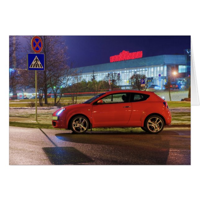 Auto im Abend (Vorderseite (Horizontal))