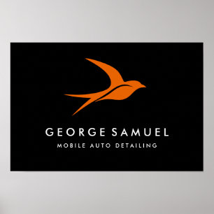 Auto im Detail   Auto Repair Shop Flying Bird-Logo Poster