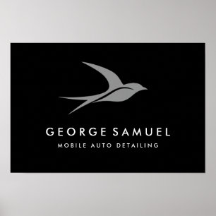 Auto im Detail   Auto Repair Shop Flying Bird-Logo Poster