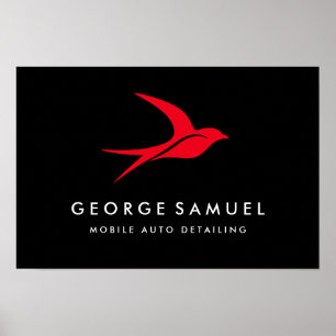 Auto im Detail Auto Repair Shop Flying Bird-Logo Poster