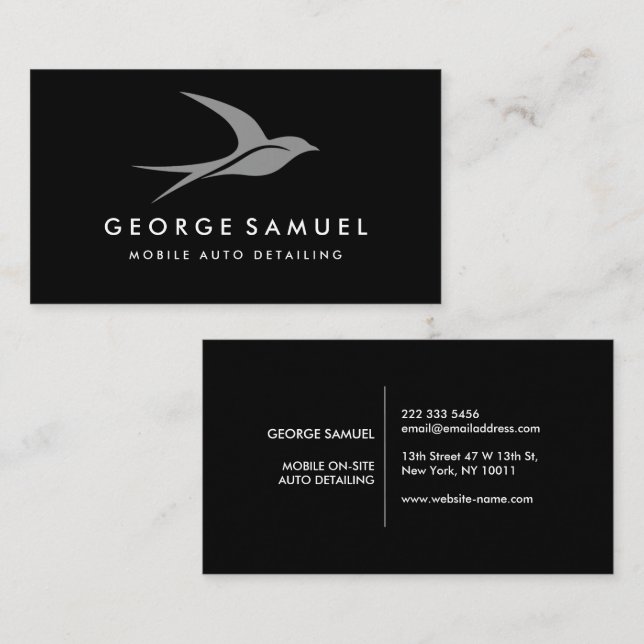 Auto im Detail | Auto Repair Shop Flying Bird-Logo Visitenkarte (Vorne/Hinten)