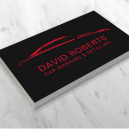Auto im Detail Auto Wash Automotive Black & Red Visitenkarte