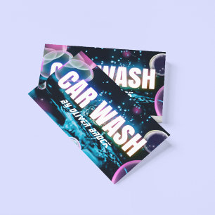 Auto im Detail Auto Wash Automotive Neon Visitenkarte