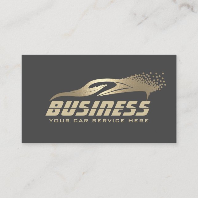 Auto im Detail Auto Wash Gold & Grau Visitenkarte (Vorderseite)