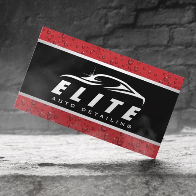 Auto im Detail Auto Wellness-Center Schwarz & Rote Visitenkarte (Von Creator hochgeladen)