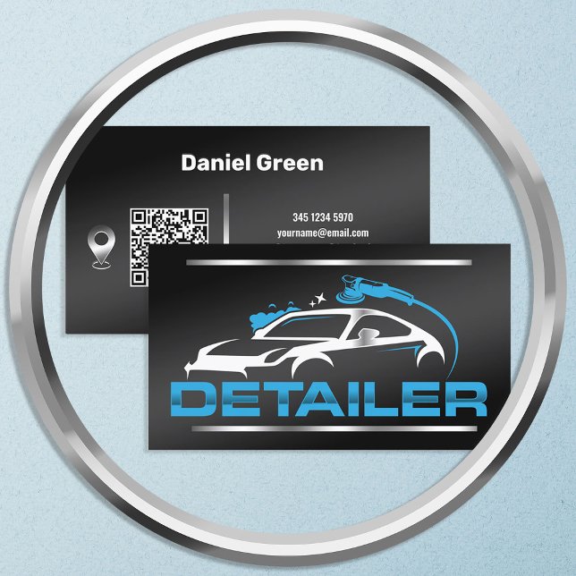 Auto im Detail QR Google Maps Visitenkarte (Auto Detailing Google Maps Business Cards)