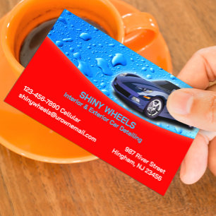 Auto im Detail Wassertropfen-Visitenkarte Visitenkarte