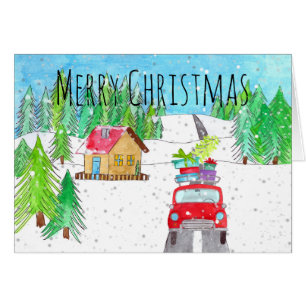 Auto in Snowy Forest individuell anpassbar