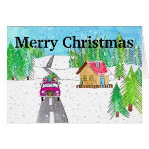 Auto in Snowy Forest individuell anpassbar