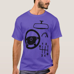 Auto-Innenraum mit Tachometer 6 Gänge vintage T-Shirt