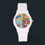 Auto, Jersey, Fußball und Trommelkit Armbanduhr<br><div class="desc">Was haben ein Auto,  Fußball,  Jersey und ein Drum Kit alle gemeinsam? Sie erscheinen alle in diesem großartigen Druck von Megan Meagher. Das wäre ein phantastisches Geschenk für ein Kind oder einen Erwachsenen,  der noch ein Kind im Herzen ist. Bestellen Sie noch heute ein Exemplar!</div>
