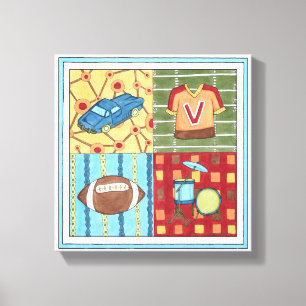 Auto, Jersey, Fußball und Trommelkit Leinwanddruck