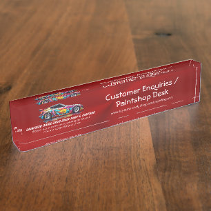 Auto-Karosserie und Präzisionslackierung Namensplakette