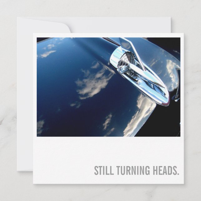 Auto-Liebhaber-50. Geburtstag - drehenköpfe Einladung (Vorderseite)